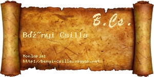Bényi Csilla névjegykártya